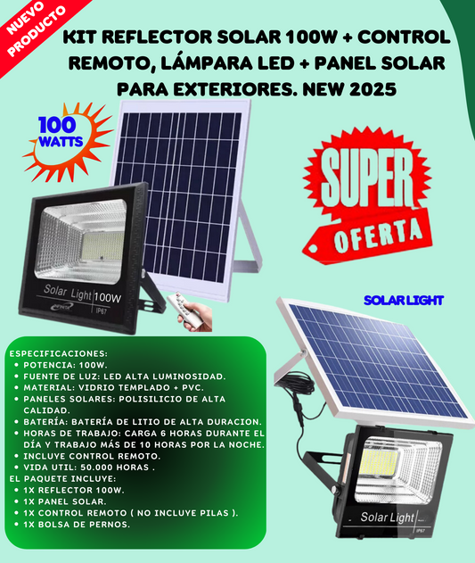 KIT REFLECTOR SOLAR  100W+CONTROL-SLIGHT